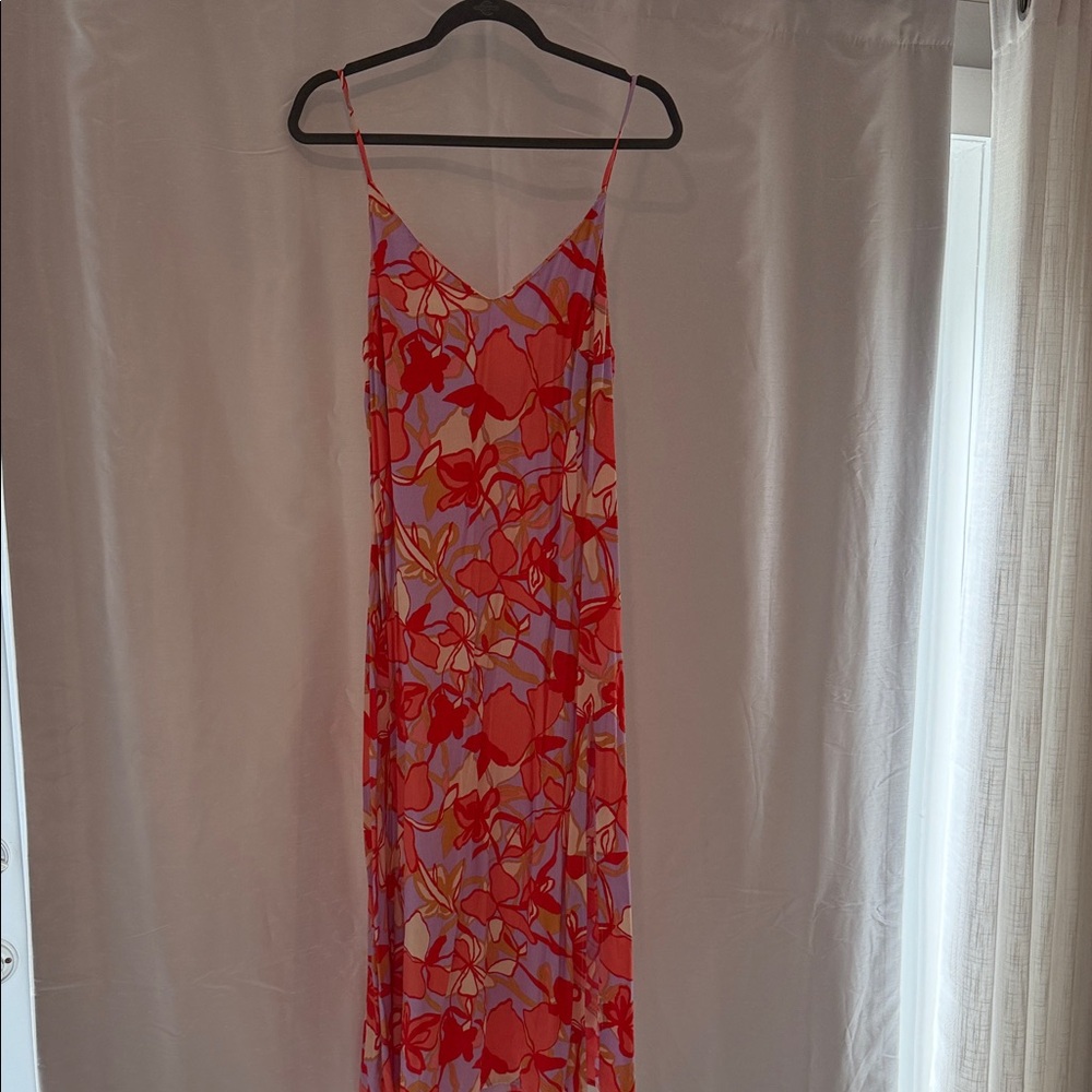 Olivaceous Floral Spaghetti Strap Maxi Dress